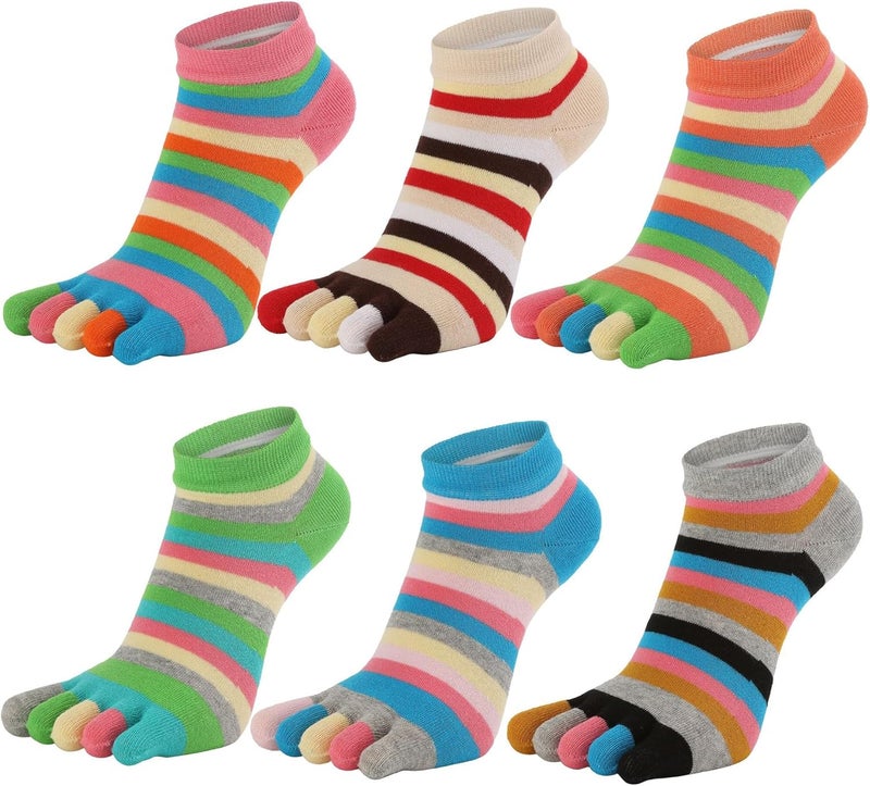 Fasot Women Toe Socks 5 Finger Cotton Wicking Athletic 6 Pack 3 Pack - Image 1